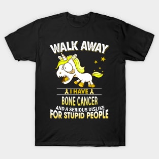 funny bone cancer grumpy unicorn warrior T-Shirt